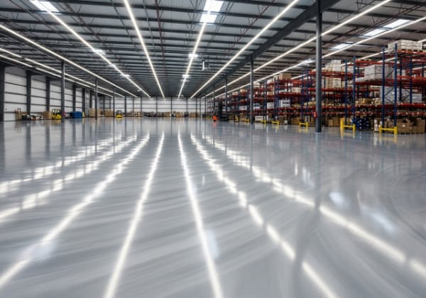 Commercial warehouse epoxy flooring installation in Camden NJ