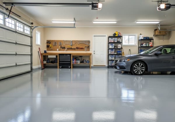 Residential epoxy garage floor coating in Camden NJ